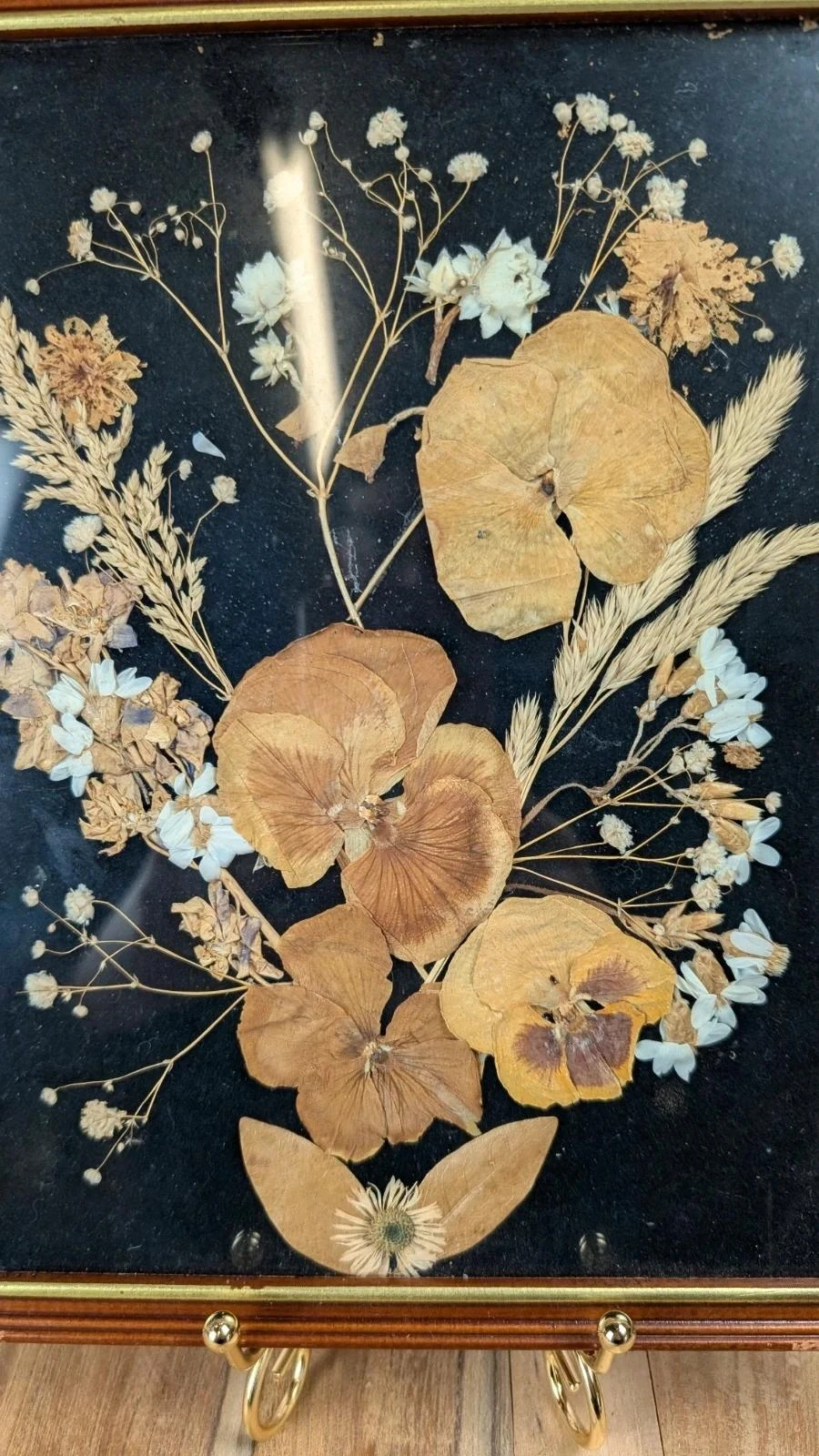Marco vintage de flores secas bajo vidrio – photo 2